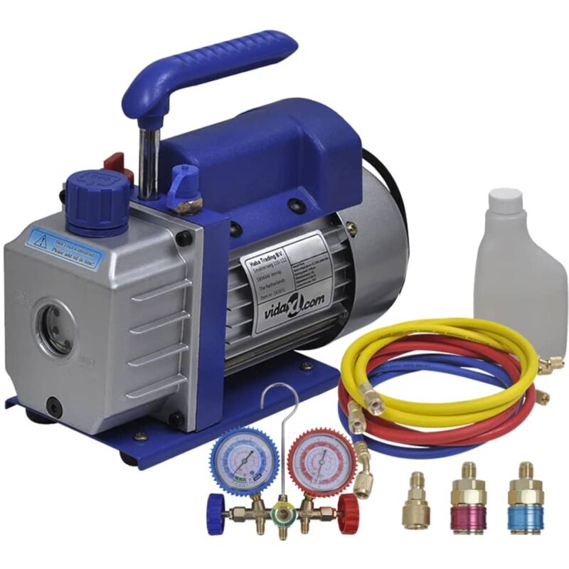 

Bomba de vacío una etapa con manómetro colector bidireccional - Multicolor - Vidaxl