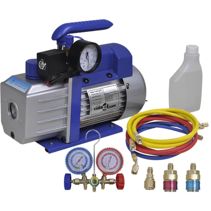 

Bomba de vacío una etapa con manómetro colector bidireccional - Multicolor - Vidaxl