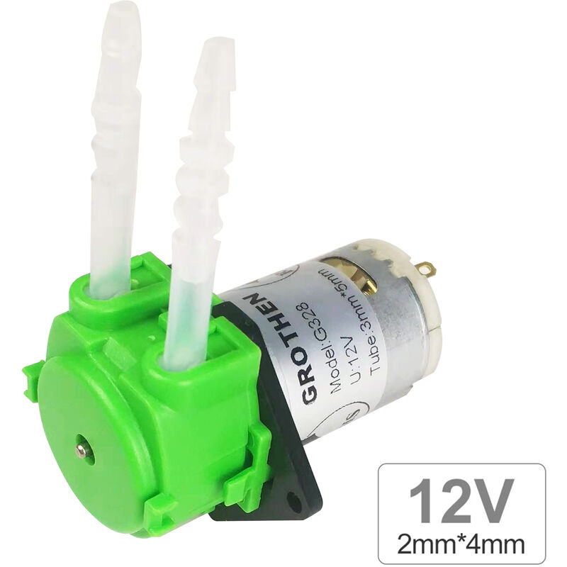 

Bomba dosificadora DC 12V, bomba peristaltica, mini bomba de agua liquida,Verde, 3 mm * 5 mm - Grothen