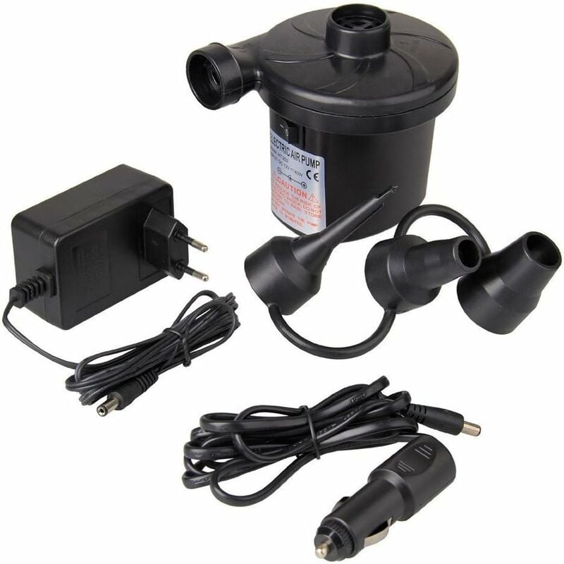 

Bomba eléctrica LITZEE, Inflador / desinflador eléctrico DC12V / AC 230V-50Hz, Bomba de aire, Bomba infladora eléctrica con 3 boquillas para colchón