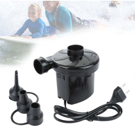 Bomba eléctrica para inflar y desinflar, con 3 boquillas, para colchones inflables, camping, cojines inflables, camas y barcos.