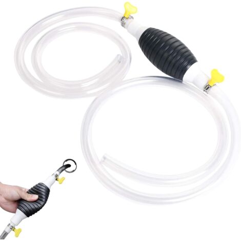 Bomba manual, bomba de sifón manual, bomba manual de transferencia de líquidos, bomba de gasolina de transferencia manual portátil, con manguera de presión de tubo de 2 m, para gasolina, combustible, 