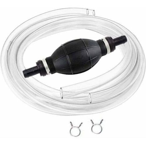 Bomba manual de transferencia de combustible con manguera de sifón de 2 m, portátil, de alto caudal, para gas, gasolina, diésel, aceite, líquido, tanque de peces.