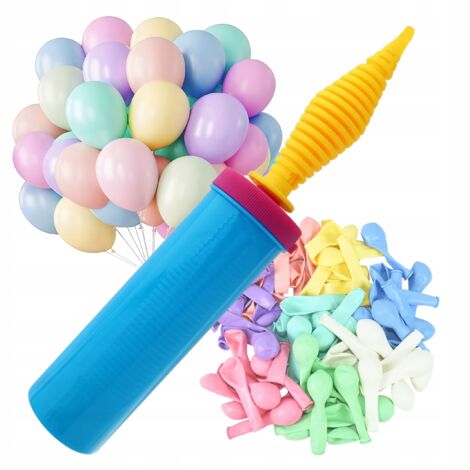 BOMBA MANUAL PARA GLOBOS, doble cara, profesional - AZUL