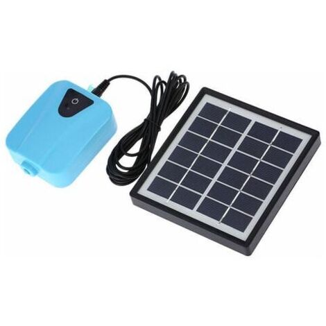 Bomba solar para airear estanques – oxigenador de agua con bomba de aire para acuarios (2 l/min, plata)