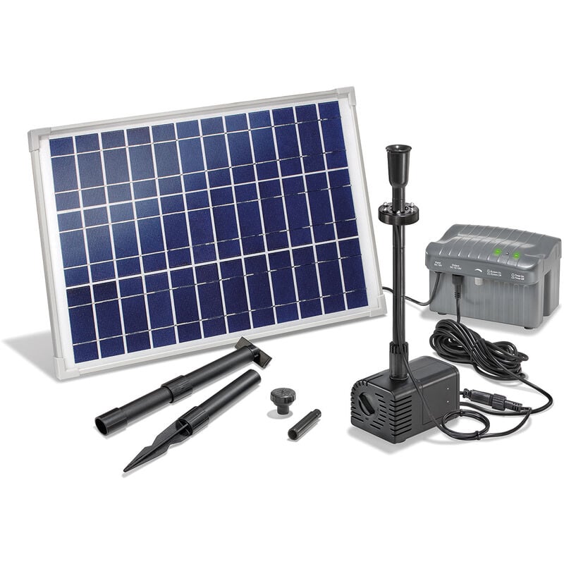

Esotec - Bomba solar para estanques con batería recargable de 20 W para estanques de jardín 101780