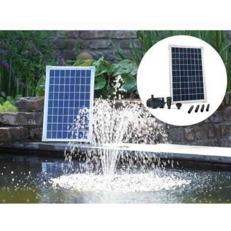 FUENTE SOLAR FLOTANTE LOTUS con panel solar de alto rendimiento para su  estanque.