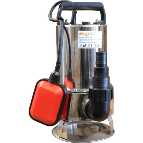 Bomba sumergible aguas sucias inox 750w con conexión universal