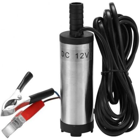 Bomba sumergible de 12 V, bomba de agua de acero inoxidable, bomba diésel con pinza, cable de 3 m, para diésel/agua/queroseno