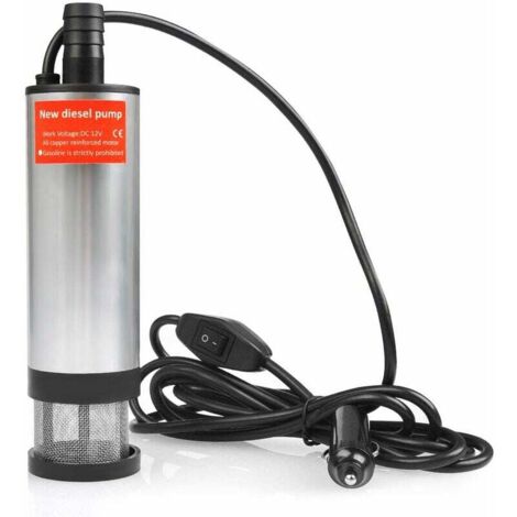 Bomba sumergible de 12 V y 51 mm para coche, para combustible diésel líquido, de acero inoxidable, con encendedor para coche, barco, SUV.