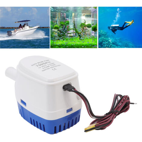 [Bomba sumergible de CC] Minibomba de achique automática con interruptor de flotador, 12 V, 3 A, resistente a golpes, 143 mm, plástico