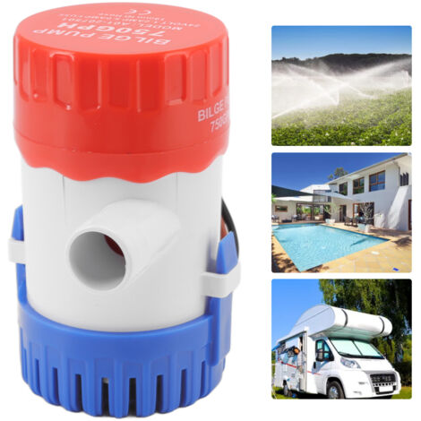 Bomba sumergible no automática para aguas de sentina con motor refrigerado por agua, plástico de alta calidad, 750 GPH/24 V, para piscinas, spas, embarcaciones, 108 x 70 mm