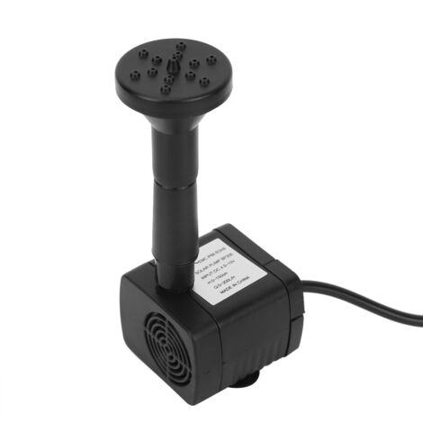 Bomba sumergible solar en miniatura, sin escobillas, 1,4 W, para acuario, fuente y estanque (ABS, negra, 150 l/h, juego de accesorios de 7 piezas)