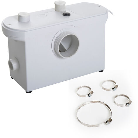 Bomba Trituradora de 3 Entradas Triturador Sanitario 700W Baño Cocina 51x21x31cm