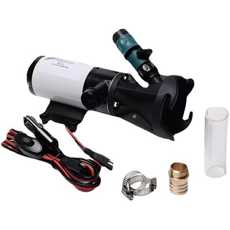 Bomba trituradora para autocaravanas de 24 V, bomba eléctrica de CC, entrada de 3 pulgadas, bomba de doble paleta, 45 L, autocebante, carcasa de hierro galvanizado, protección contra sobrecarga y sobr