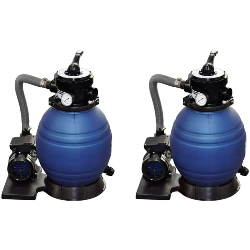 

vidaXL Bombas de filtro de arena 2 unidades 400 W 11000 l/h - Azul