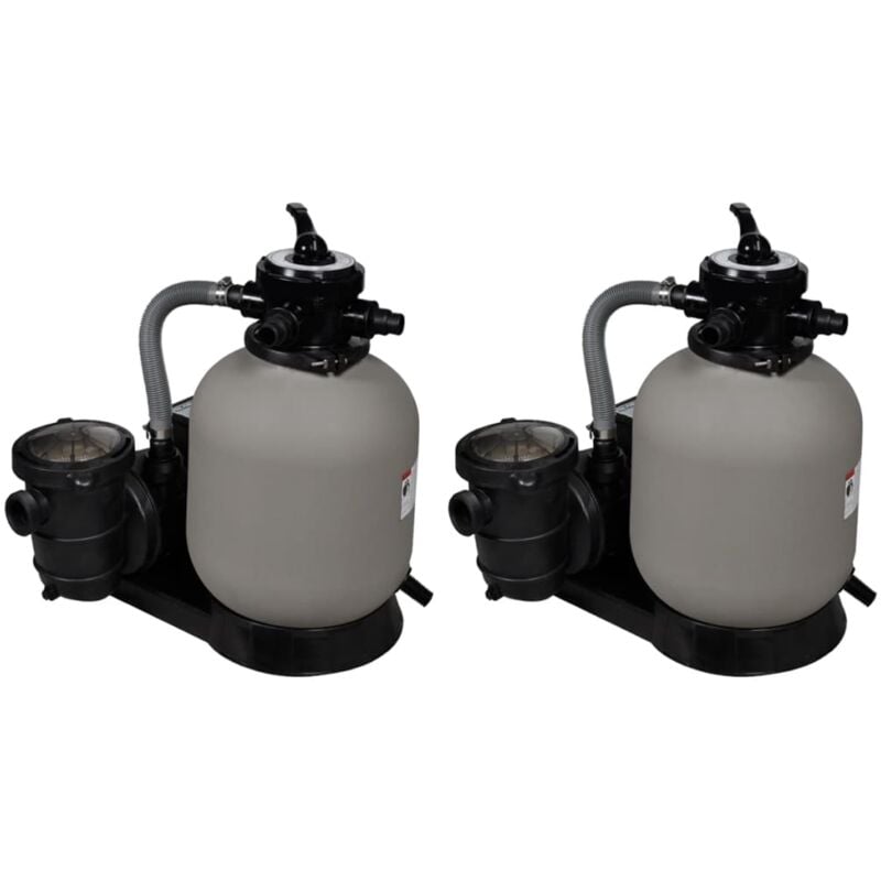 

vidaXL Bombas de filtro de arena 2 unidades 600 W 17000 l/h - Gris