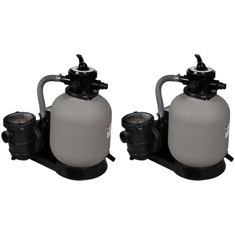 

Bombas de filtro de arena 2 unidades 600 W 17000 l/h - Gris