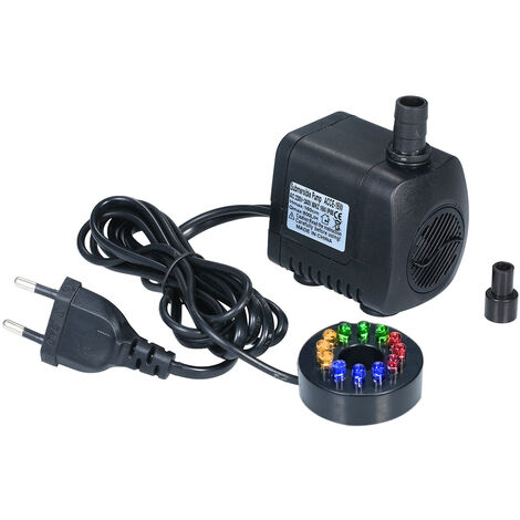 Bombas sumergibles con luz LED,800L/H Bomba de fuente ultra silenciosa,Bombas de agua,Enchufe UE