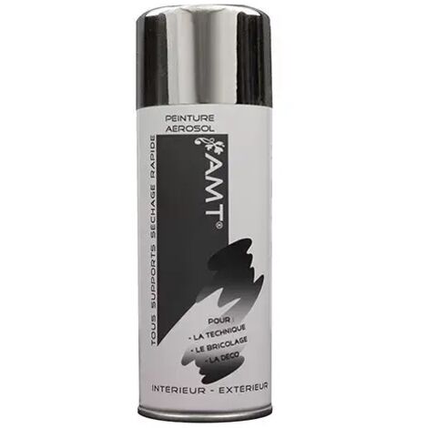 Bombe de peinture aérosol effet chrome 0,330 L – Peinture acrylique pour intérieur et extérieur – Application sur bois, métal, plastique – AMT - BPA64