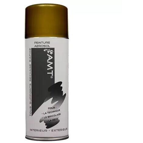 Bombe de peinture aérosol effet métallisé vieil or 0,330 L – Peinture acrylique pour bois et métal – Finition brillante pour décoration – AMT - BPA60