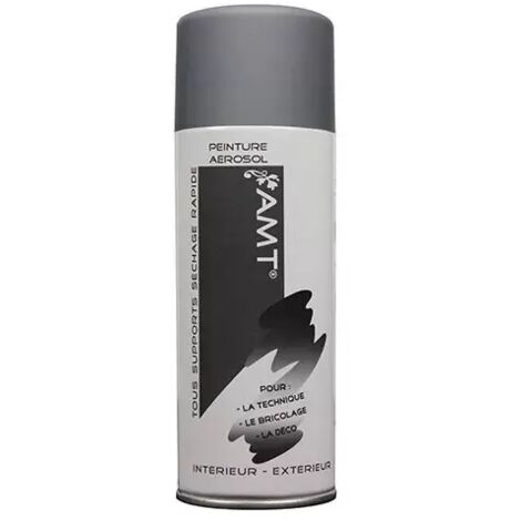 Bombe de peinture aérosol gris mat 0,330 L – Peinture acrylique professionnelle pour bois, métal et plastique – Application intérieure/extérieure – AMT - BPA004