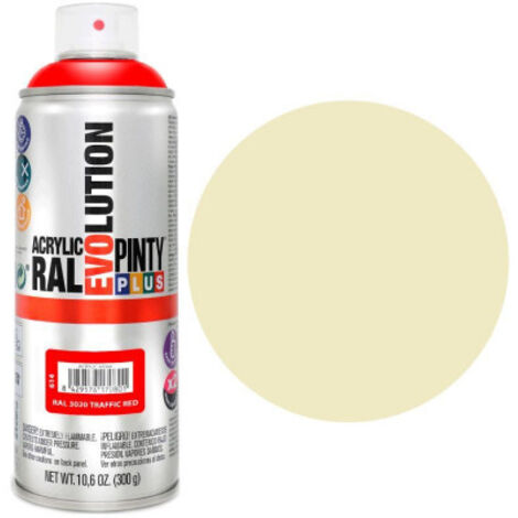 Bombe de peinture brillante beige RAL1015 400ml – Finition lisse et uniforme – Séchage rapide en 15 minutes – Adhère sur tous supports