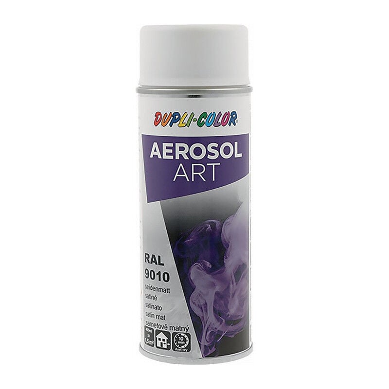 Bombe de peinture de couleur aerosol Art blanc pur satiné ral 9010 400 ml bombe (Par 6)
