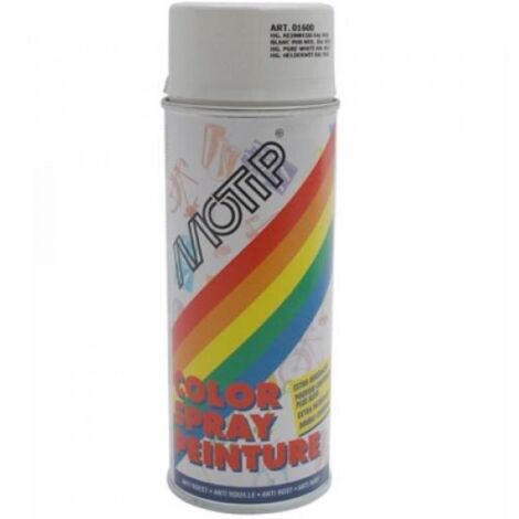 Bombe de peinture Motip Blanc brillant RAL9010/ 400ml M01600 auto