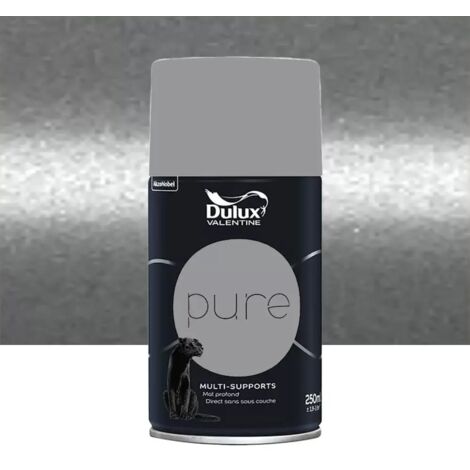 Bombe de Peinture murs & boiseries Dulux Valentine Pure Argent 0,25 L