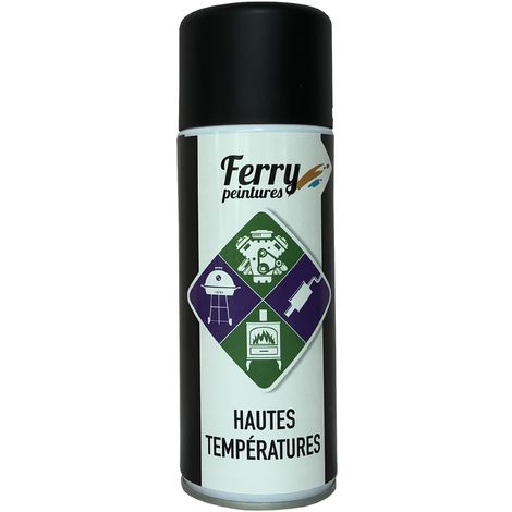 Bombe spray peinture haute température HQS noir 800°C pour pot d