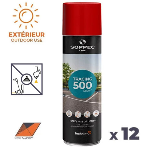 Bombe de peinture - Traceur de ligne SOPPEC pour le marquage rouge tracing 500 ml -151604