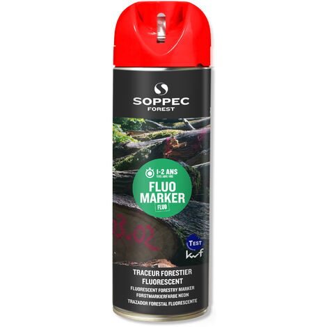 Bombe de peinture - Traceur forestier SOPPEC fluorescent rouge fluo 12 mois fluo marker - 131313