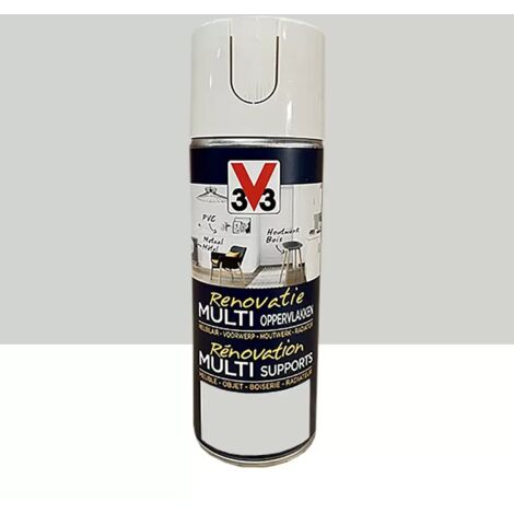 Bombe de peinture V33 Rénovation Multi-Supports Gris porcelaine 0,4 L