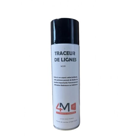 BOMBE PEINTURE AEROSOL NOIR POUR MARQUAGE AU SOL - 4M