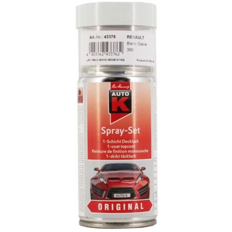 Bombe peinture - AUTO K - 389 BLANC GLACIER - Blanc - 150 ml - Retouche carrosserie Renault