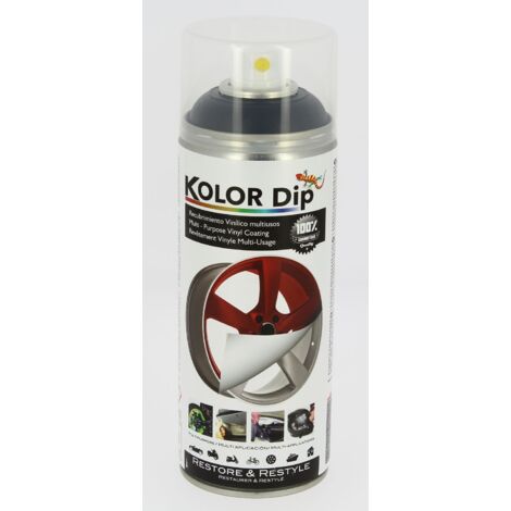 Bombe peinture finition noir metallique - Spray 400ml - KolorDip