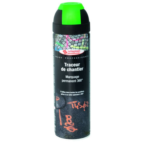 BOMBE TRACEUR DE CHANTIER FLUO 500ML - VERT