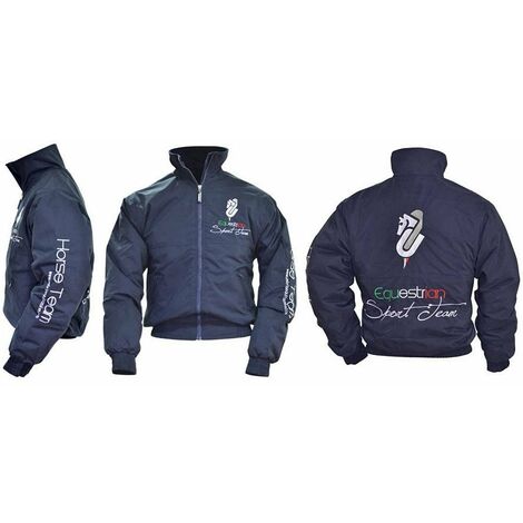 Bomber estivo Sport Team da adulto in tessuto tecnico traspirante e interno in Polynet: M, Blu navy