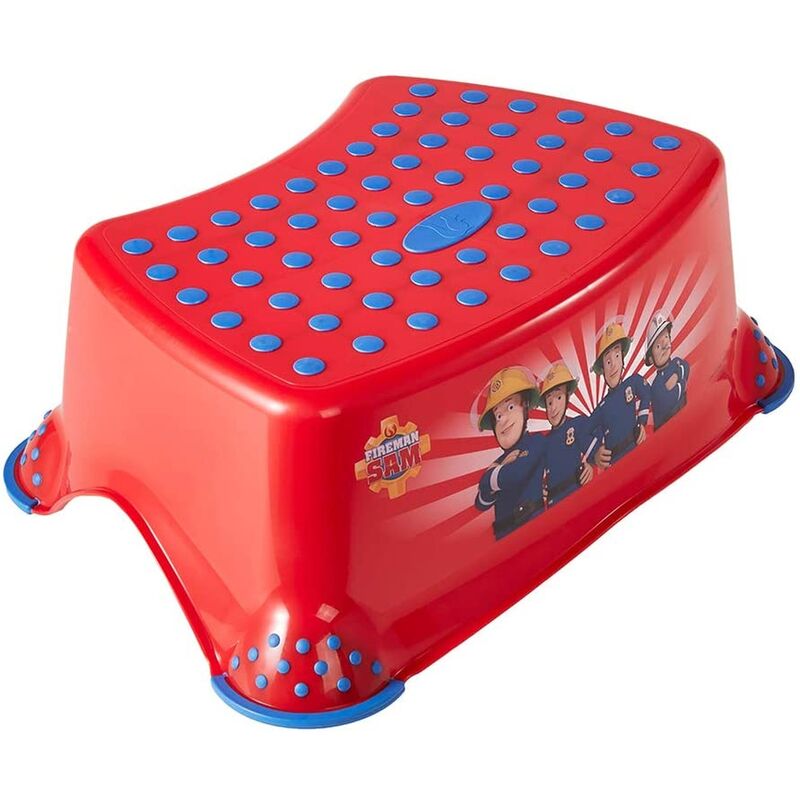 

Bombero Sam - Taburete / alzador para niños a partir de 3 a 14 años aprox, función antideslizante, color rojo