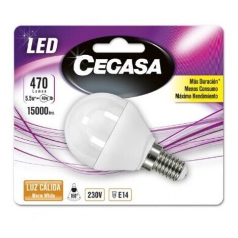 Bombilla cegasa led esferica e14 470lm