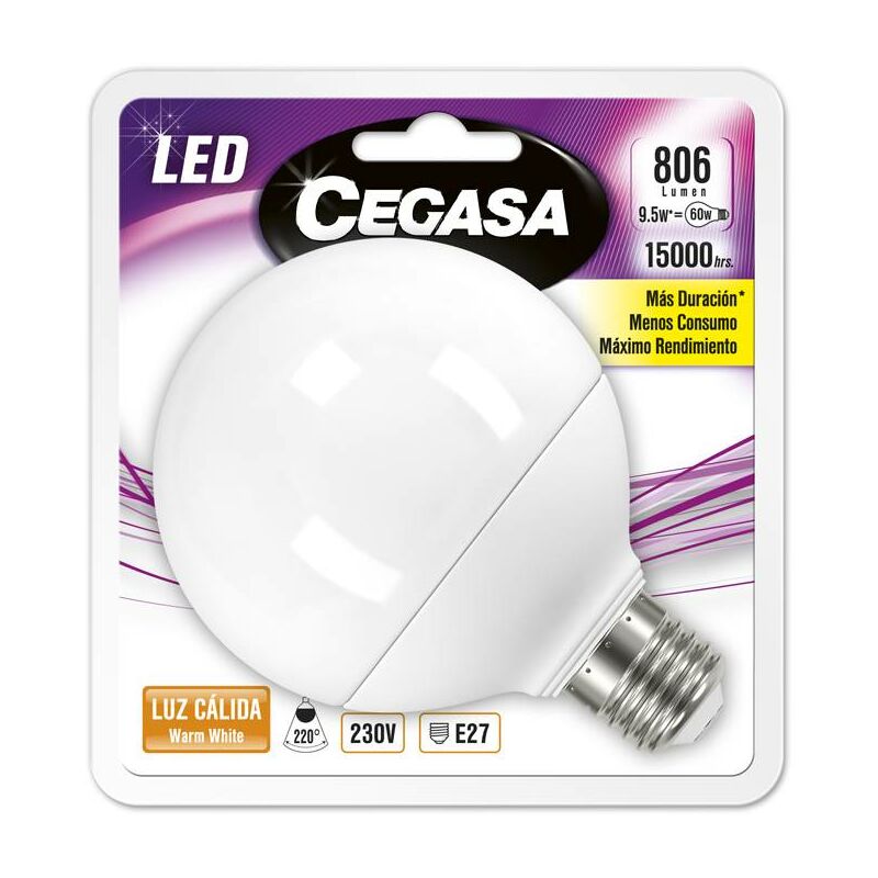 

Bombilla led globo e27 806lm - Cegasa