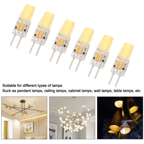 Bombilla COB GY6.35 de 5W, ecológica, con protección ocular, juego de 6 unidades, AC/DC 12V, color blanco.