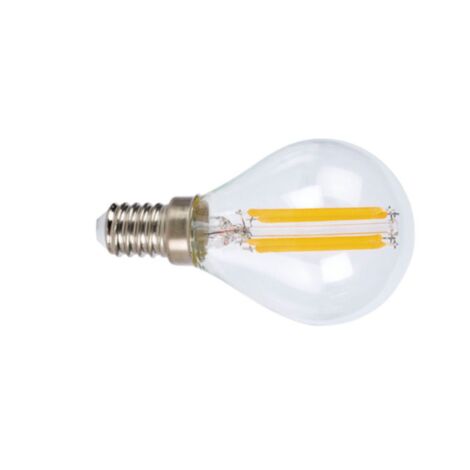 Bombilla con filamento Led mini globo transparente DUOLEC E14 luz cálida 4W - talla