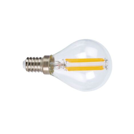 Bombilla con filamento Led mini globo transparente DUOLEC E14 luz fría 4W - talla