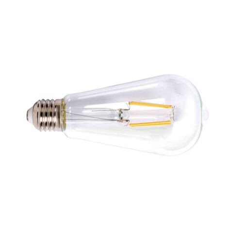 Bombilla con filamento LED pera transparente DUOLEC E27 luz cálida 6W - talla
