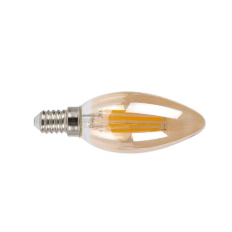 Bombilla con filamento Led vela vintage DUOLEC E14 luz cálida 4W - talla