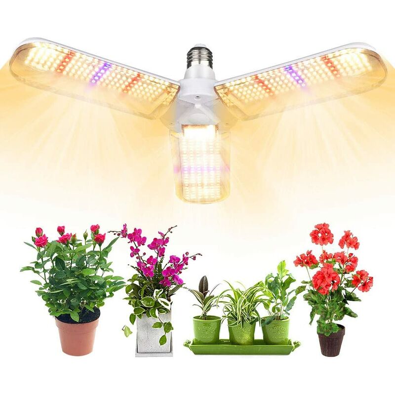 

Bombilla de crecimiento LED de 150 W con 414 LED de crecimiento de espectro completo plegables en forma de sol, adecuada para plantas de interior,