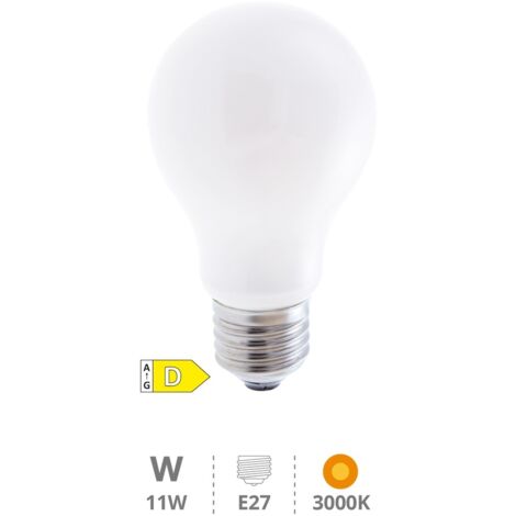 Bombilla de Cristal LED estándar A60 E27 11W 3000K 1521 lm 330 grados