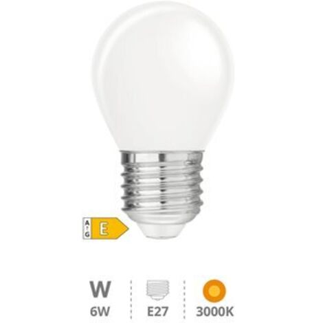 Bombilla de Cristal LED estándar AG45 E27 6W 3000K 806 lm 330 grados